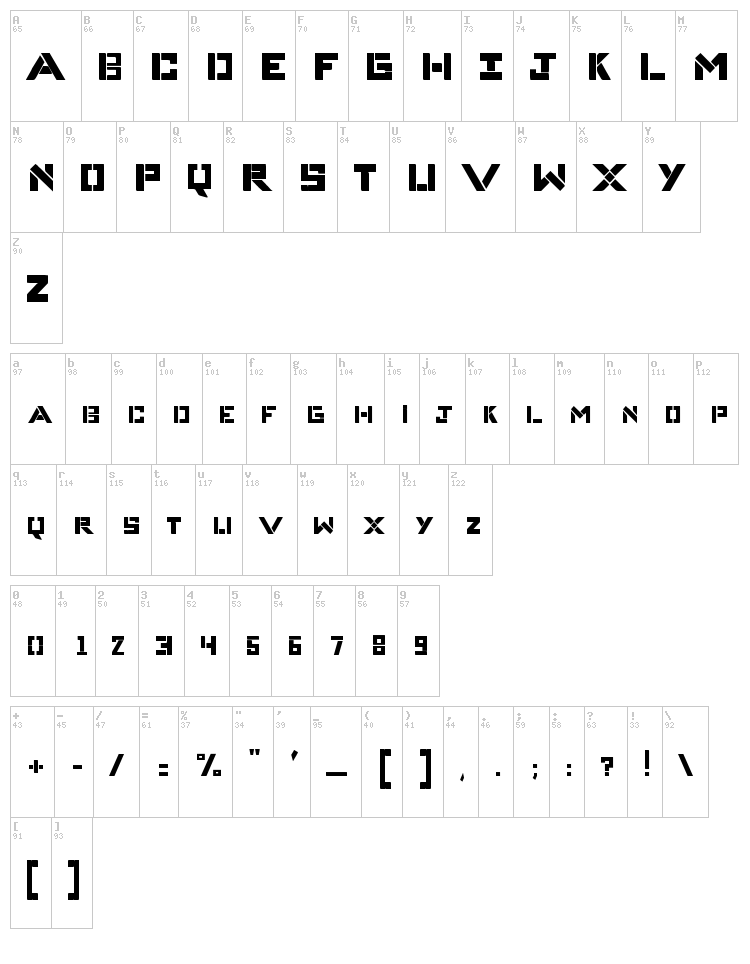 Complices 007 font map
